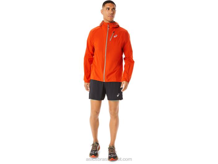jaqueta impermeável fujitrail masculina 462T1146 tomate cereja Asics